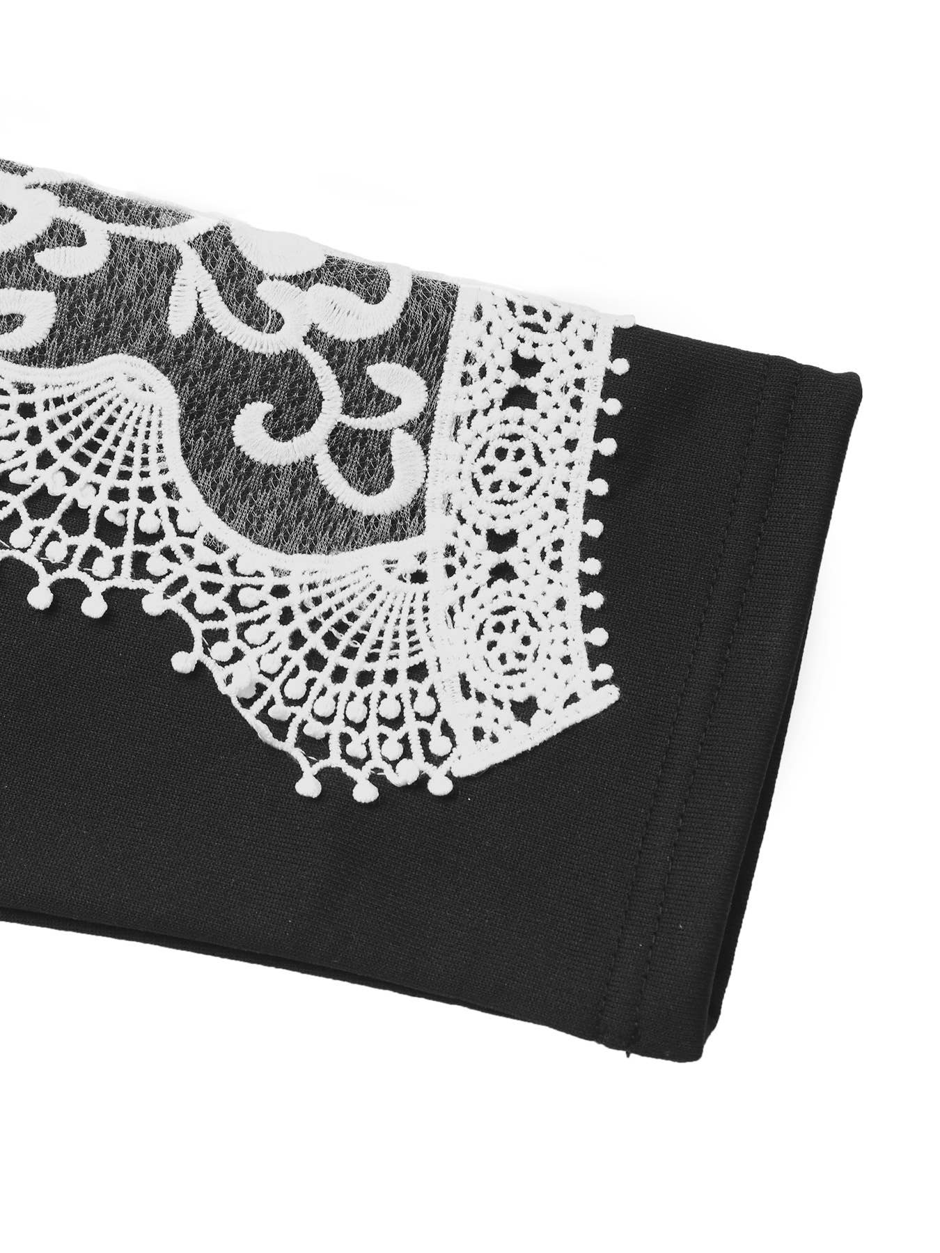 Lace patchwork versatile round-neck hoodie