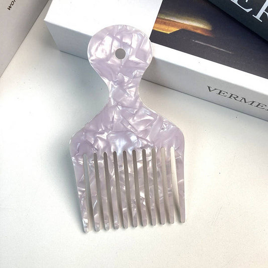 Chic Acetate Geometric Comb, Retro Long Handle_CWMM6435