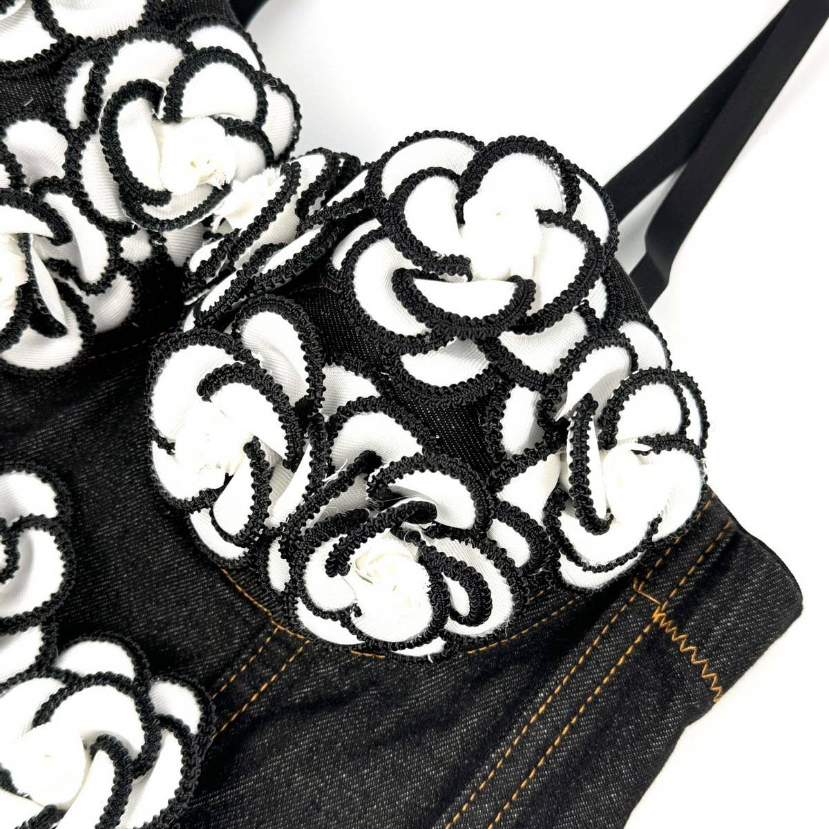 HAND-BEADED FLORAL HERRINGBONE CORSET