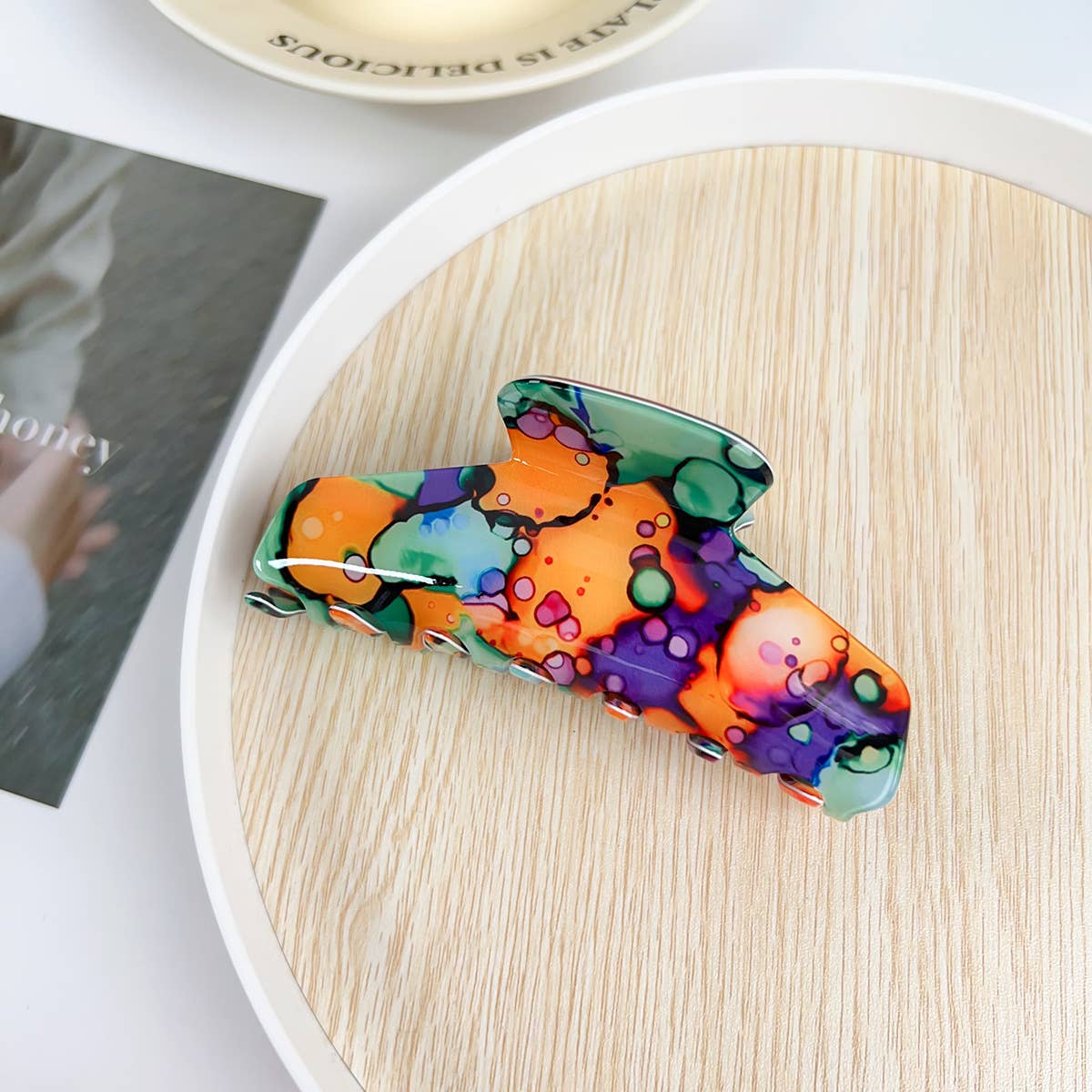 Tropical hollowed-out clipper floral hair clip