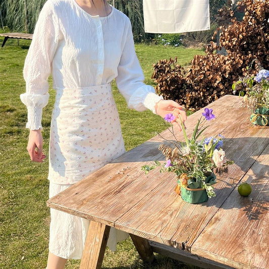 HALF-BODY FLORAL HOME CAFE WORK APRON