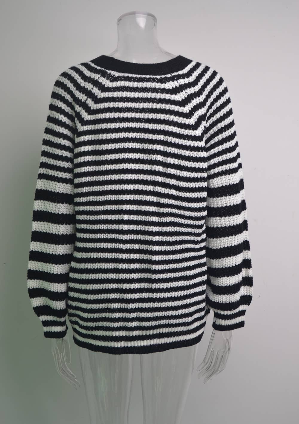 STRIPED SWEATER PLUS SIZE LOOSE KNIT