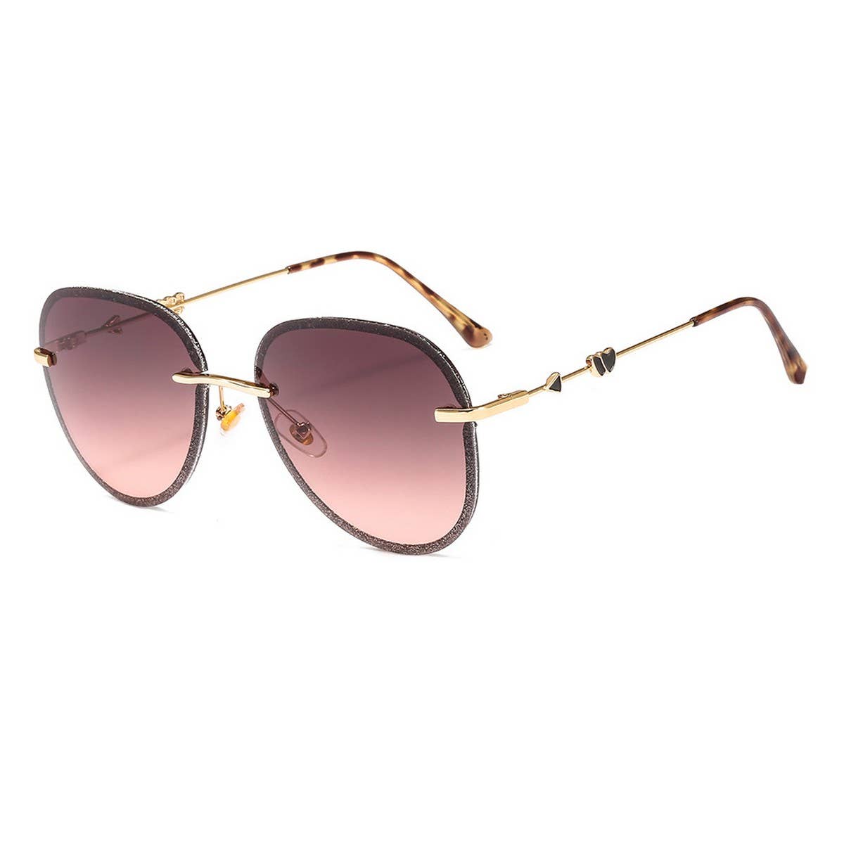 Trendy Frameless Metal Heart Cupid Sunglasses