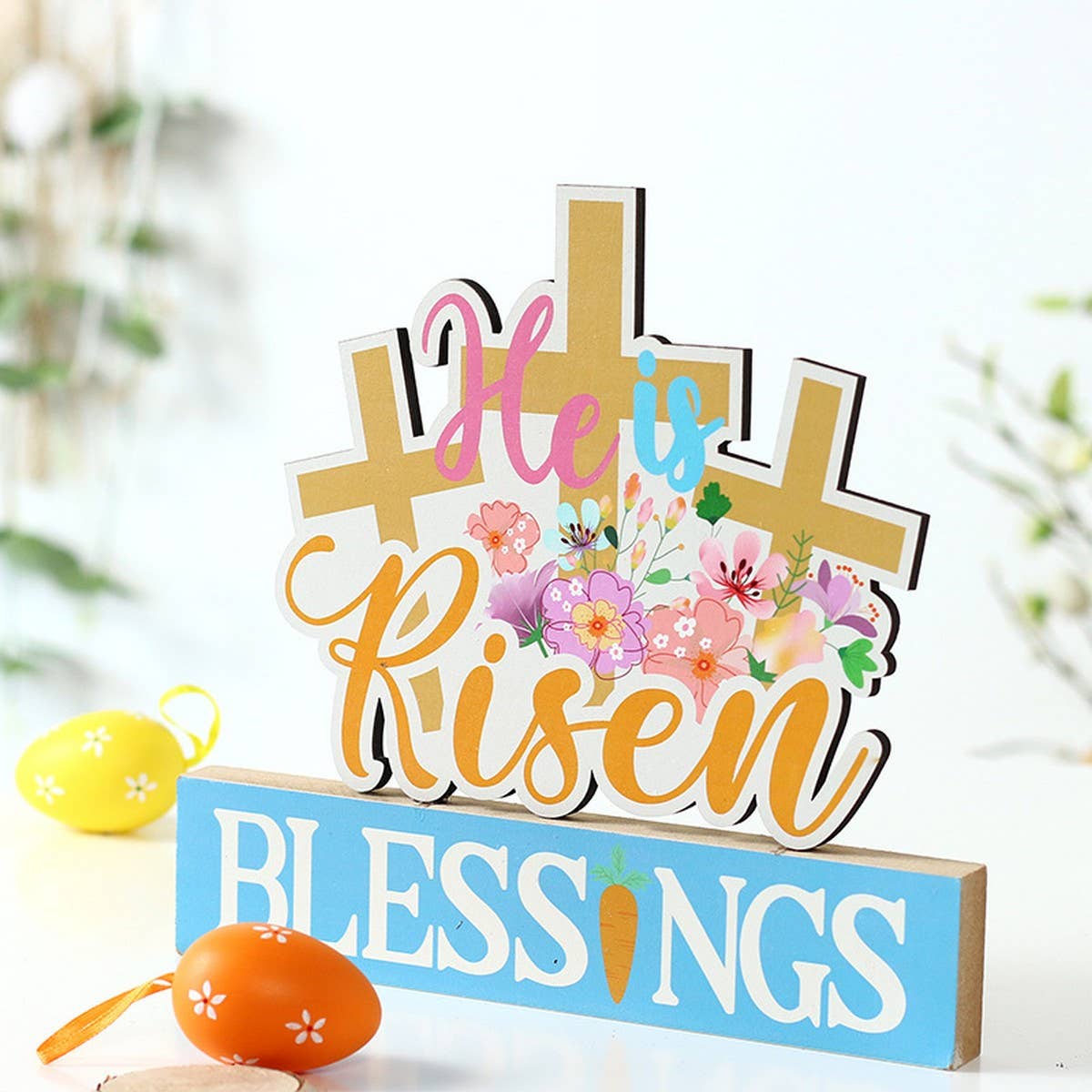 Easter Bunny Egg Letter Wood Standing Decor_CWAJE05392