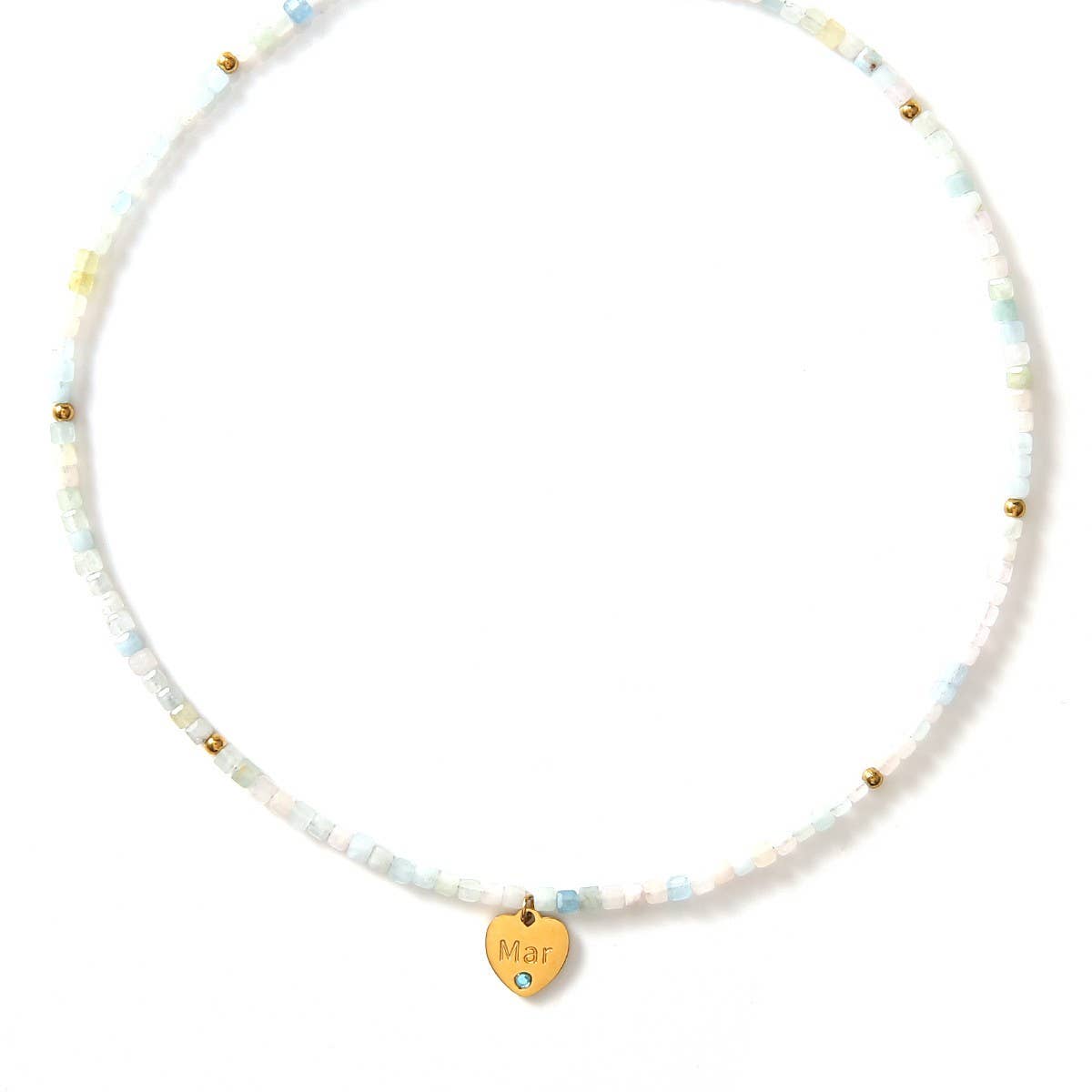12-Month Cut Stone Necklace with Heart Pendant_CWMM8851
