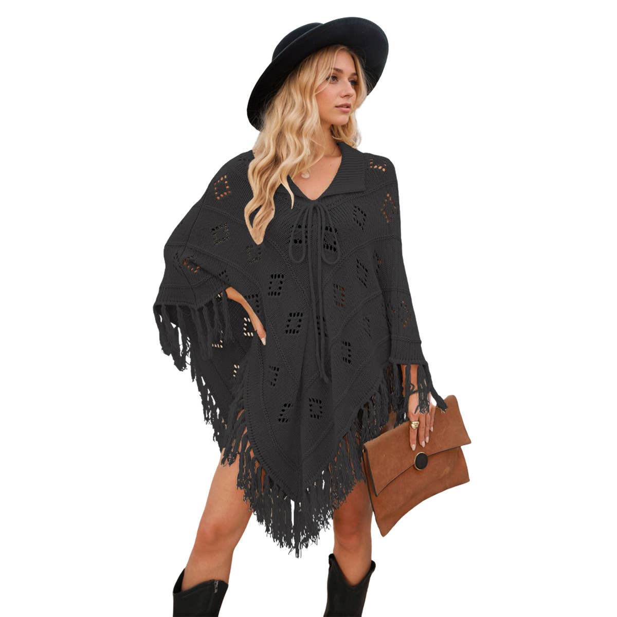 Fashion shawl tassel knitted shawl sweater