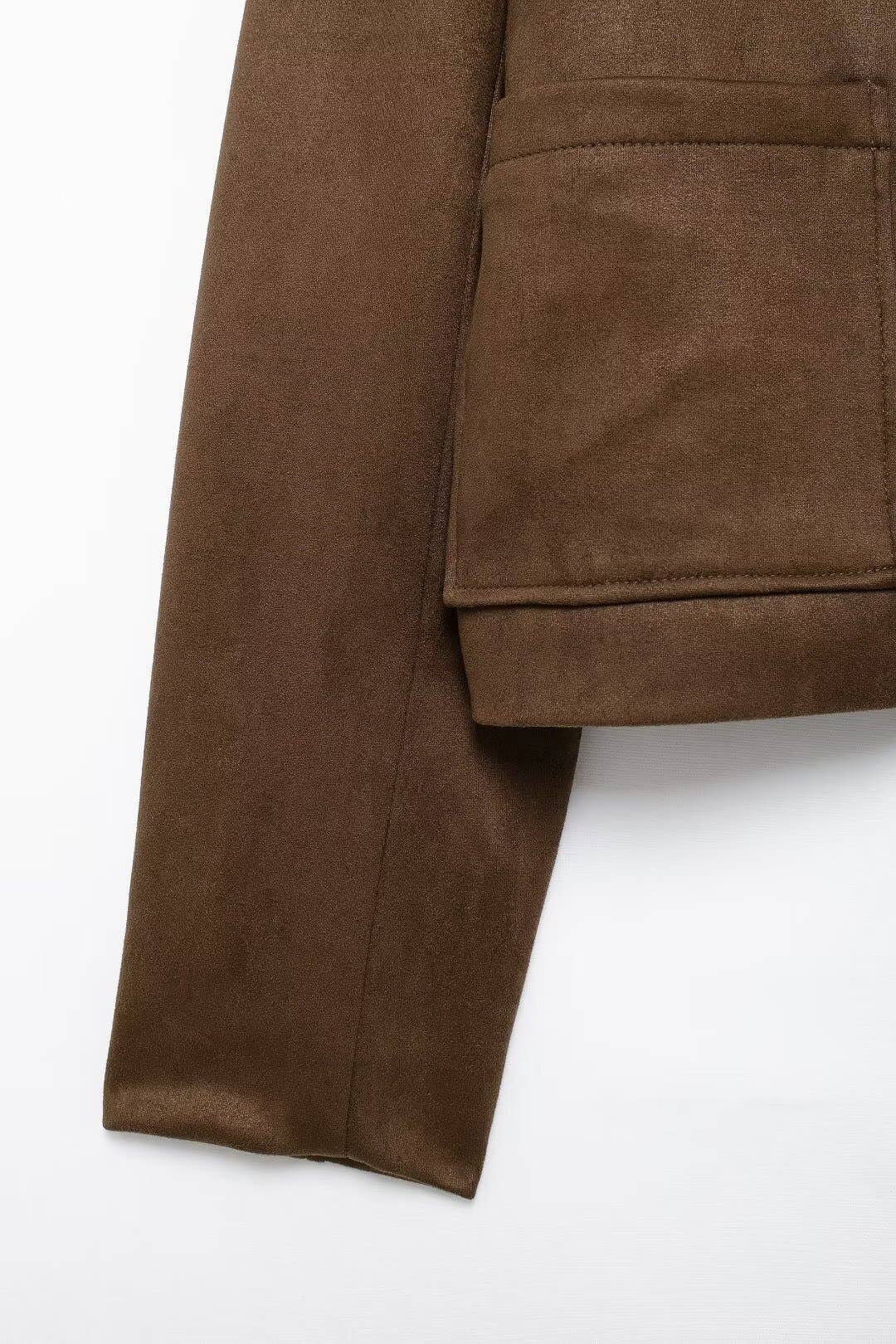 STREET FASHION SUEDE WOMEN'S LAPEL LEATHER JACKET