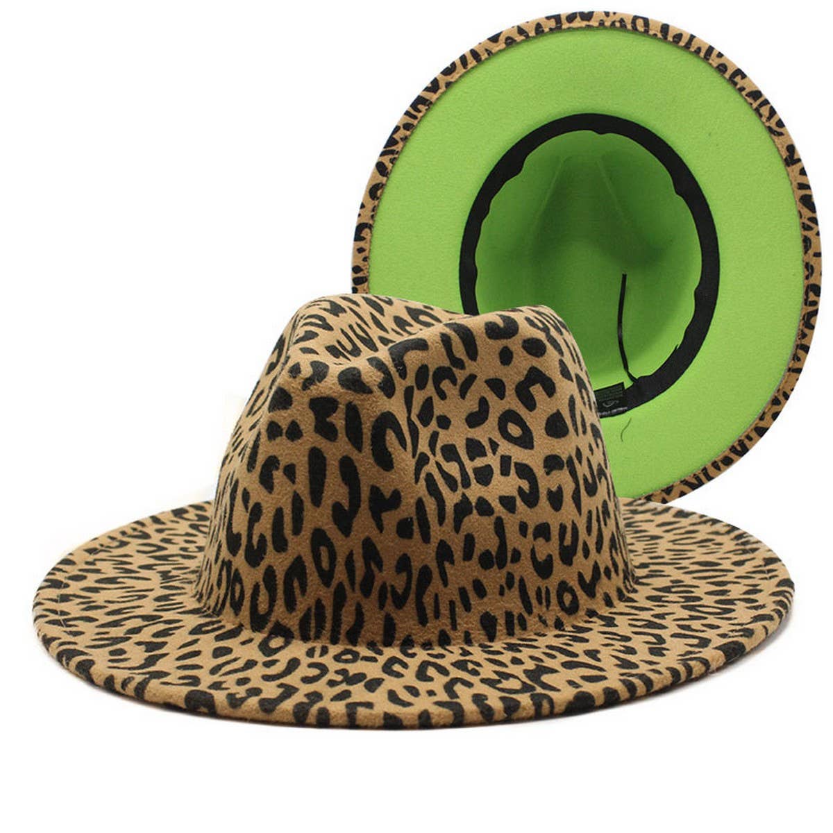 DOUBLE-SIDED LEOPARD PRINT WOOL JAZZ HAT_CWAH2561