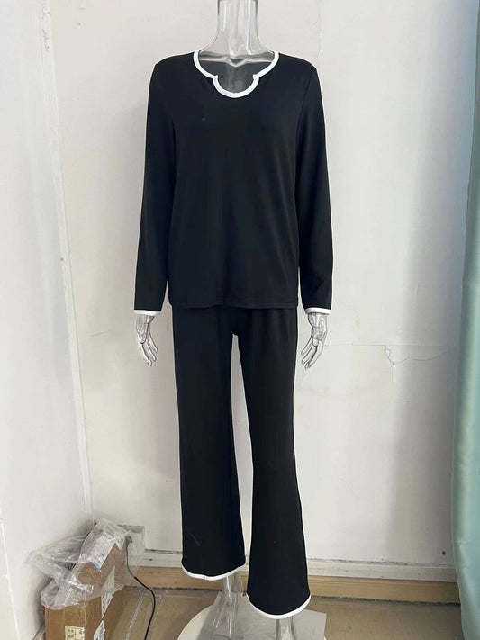 V-NECK LOOSE COMFORTABLE DRAWSTRING PANTSUIT