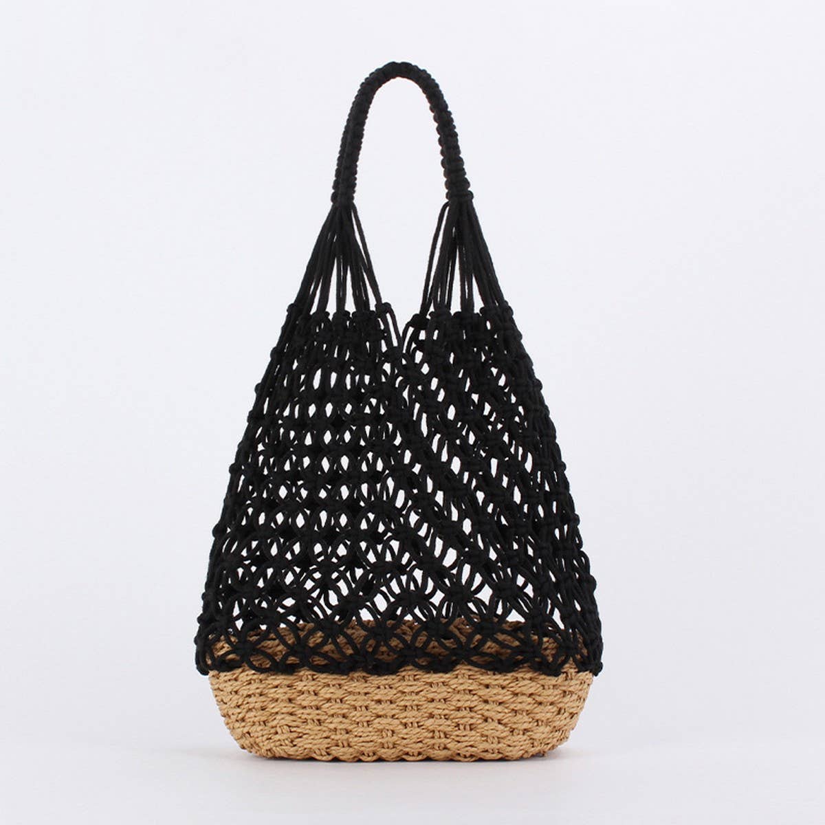 TASSEL HOLLOW COTTON ROPE HAND-WOVEN BAG_CWAB4690