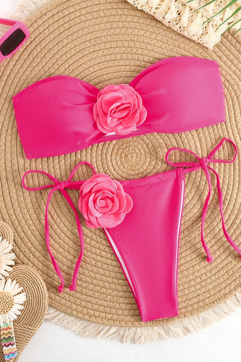 CWMW0872_THREE-DIMENSIONAL FLOWER TWO-PIECE SWIMSUIT