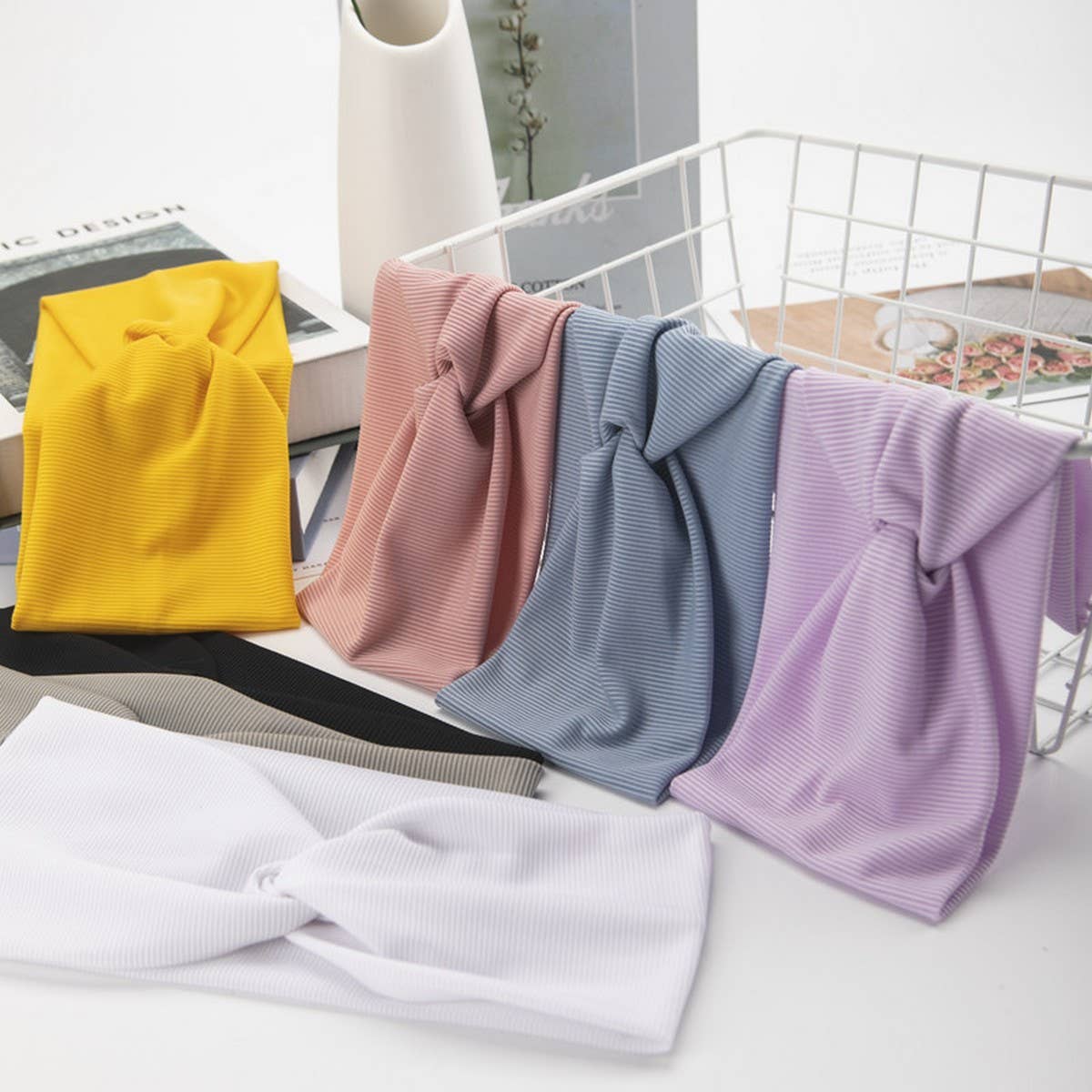 CWAHA6418_WIDE KNOTTED CROSS-SPORT ELASTIC HEADBAND