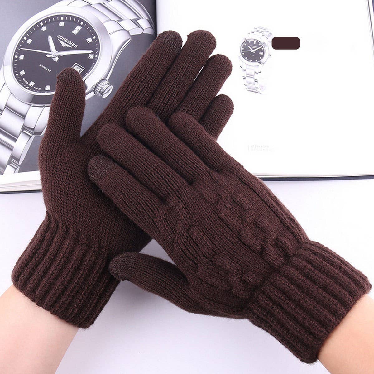 WINTER MEN'S TOUCH SCREEN JACQUARD KNITTED GLOVES_CWAG0229