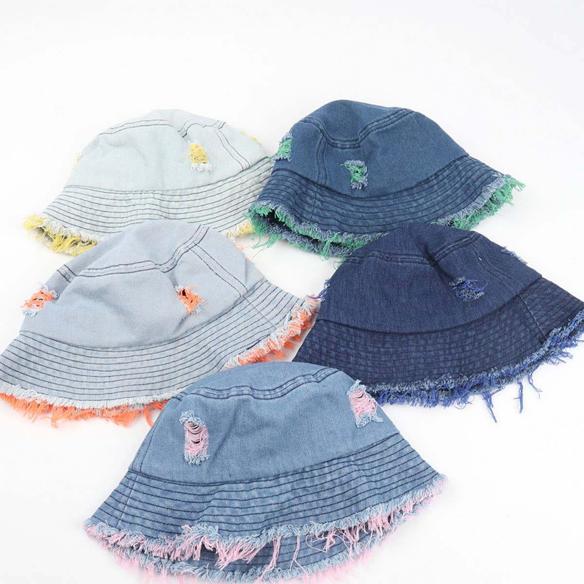 CWAH1512_JAPANESE STYLE RIPPED DENIM BUCKET HAT