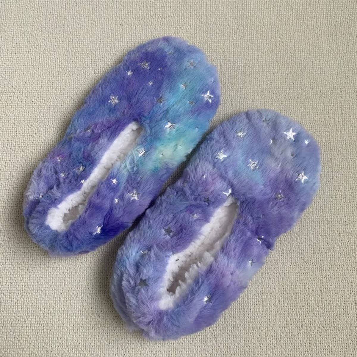 WARM TIE-DYE STAR INDOOR SOFT BOTTOM SOCK SLIPPERS