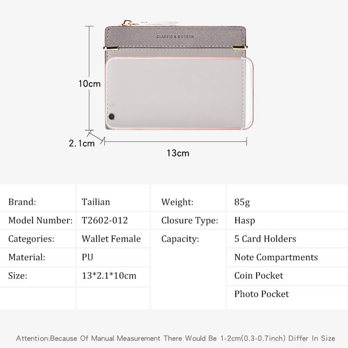 SIMPLE COIN PURSE WITH MULTIPLE CARD SLOTS_CWAB1662