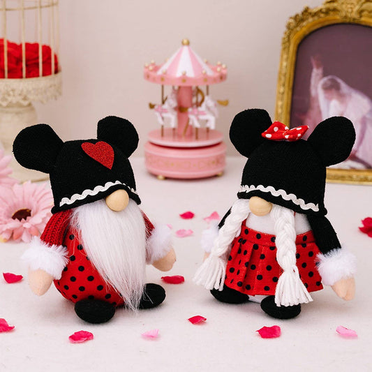 CWMM10272_VALENTINE CARTOON GNOME COUPLE PLUSH WITH HEART