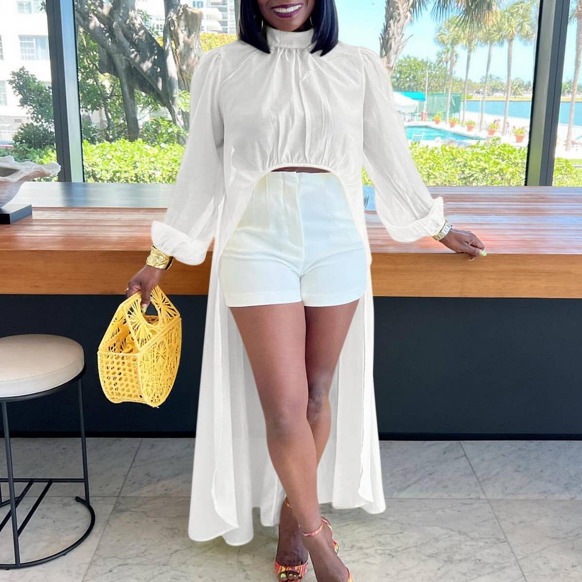 FASHION LOOSE PLUS SIZE SOLID COLOR SEXY DRESS_CWDMD3684