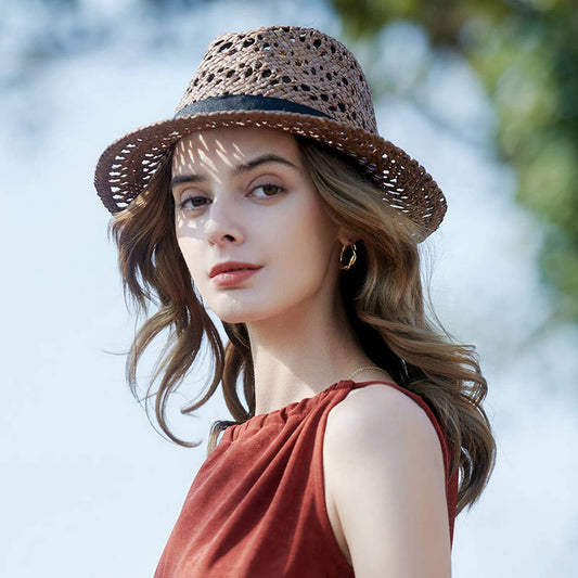 EUROPEAN AND AMERICAN CASUAL WOVEN STRAW HAT_CWAH1346
