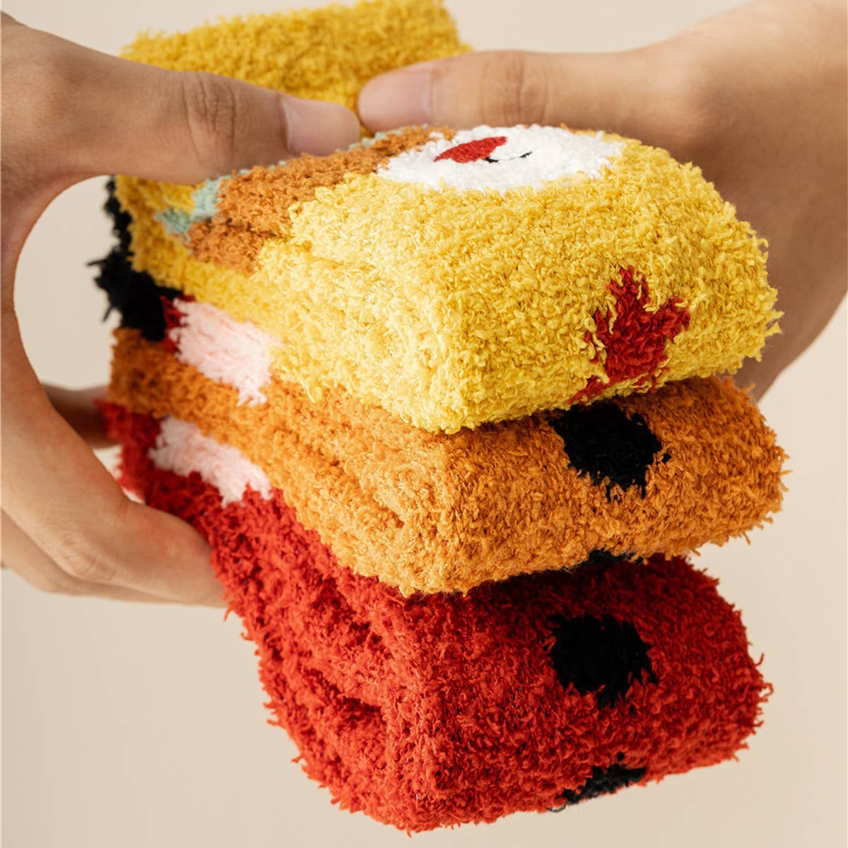 WOMEN CHRISTMAS WARM CORAL VELVET SOCKS