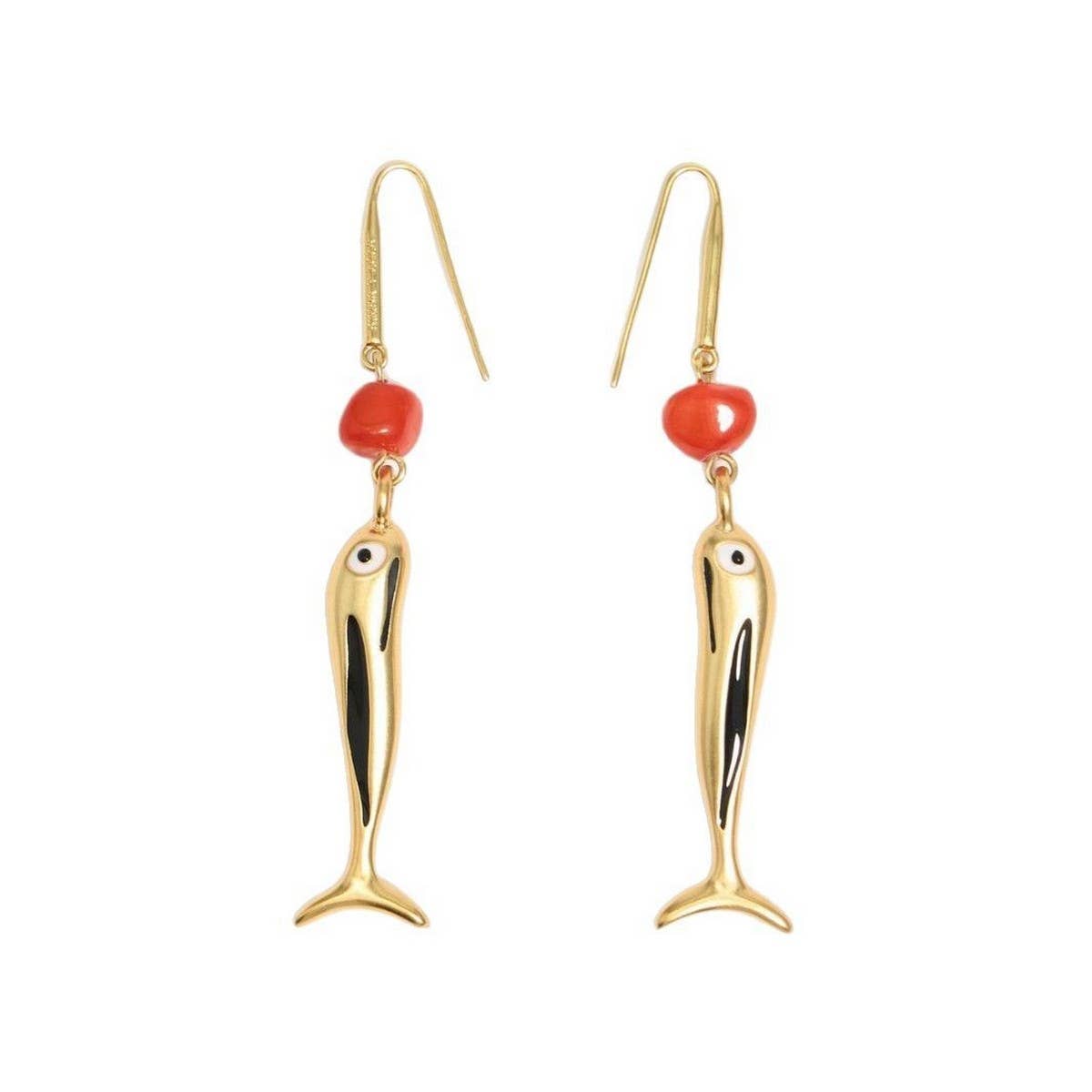 Golden Fish Retro Literary Style Long Earrings