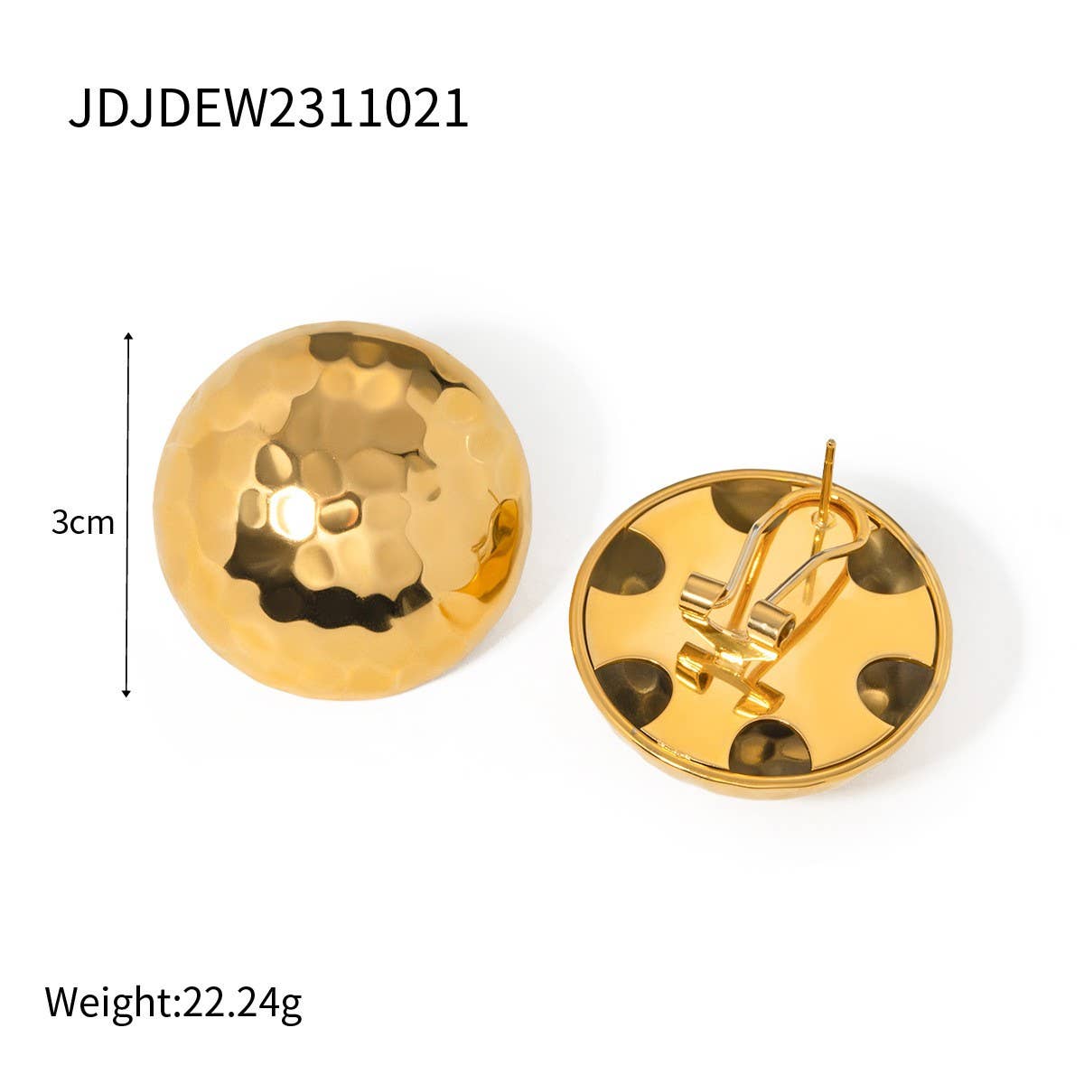 TEMPERAMENT LIGHT LUXURY GOLD ROUND EARRINGS