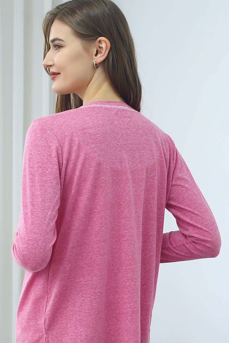 CWOCAL542_SOFT COLOR CONTRAST OVERLOCK KNIT CARDIGAN