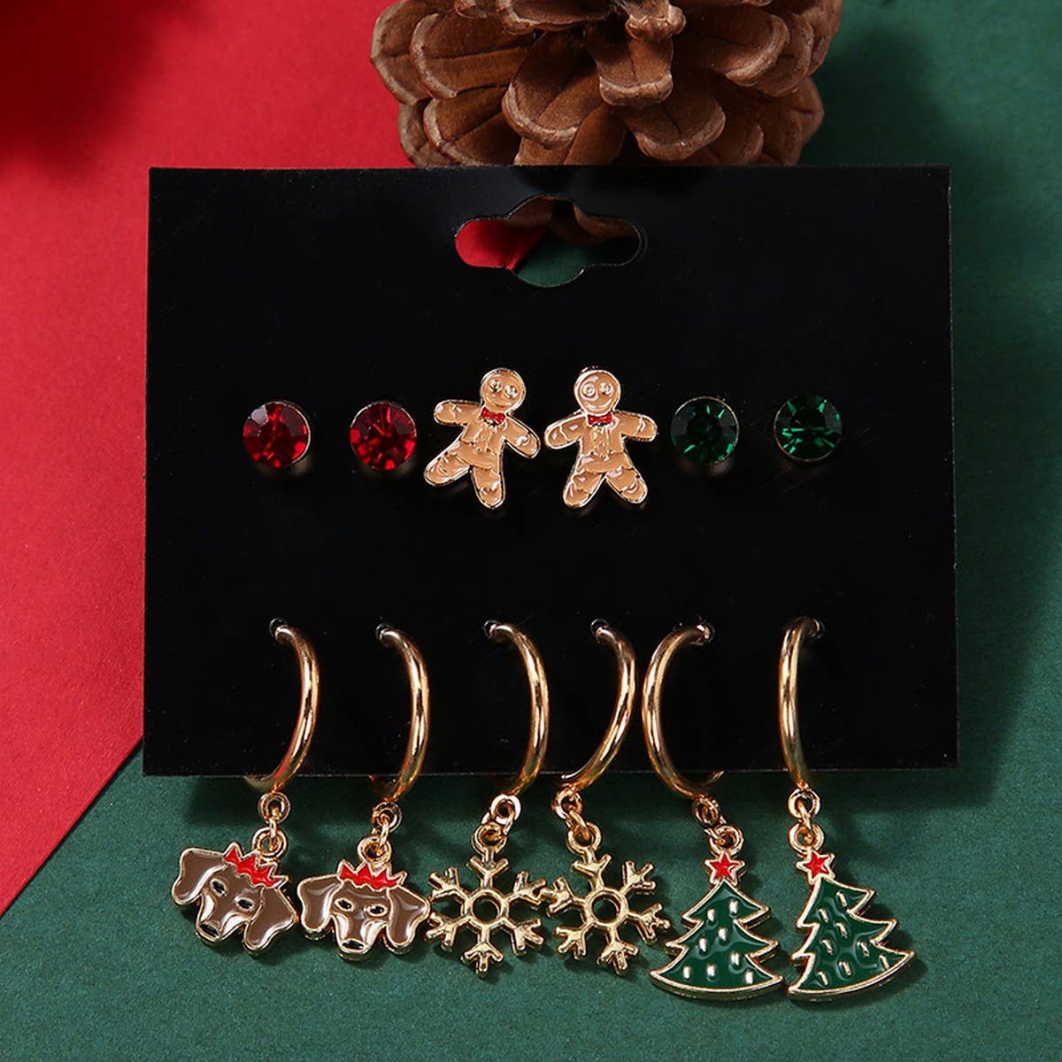 CHRISTMAS EARRING COMBINATION CARTOON EARRING SET