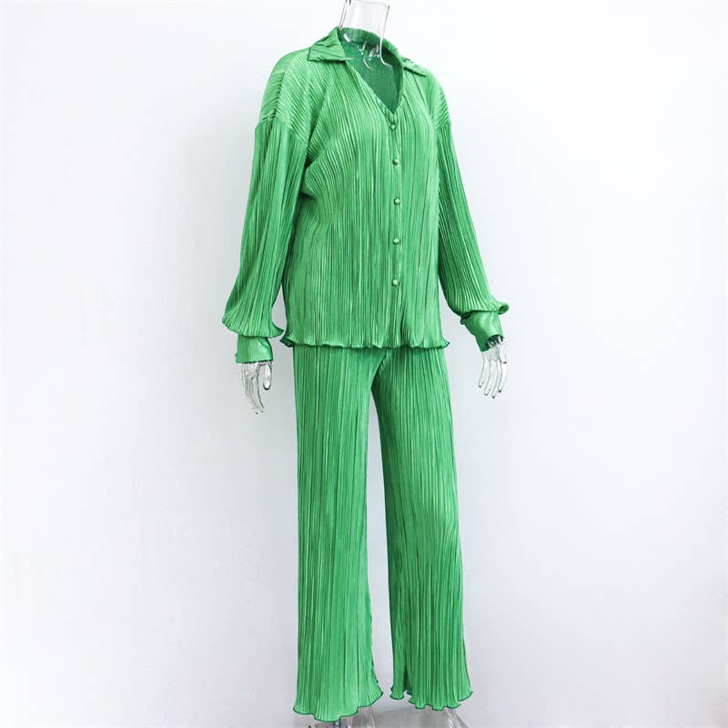 SINGLE-BREASTED PANTS AND LONG-SLEEVED TWO-PIECE