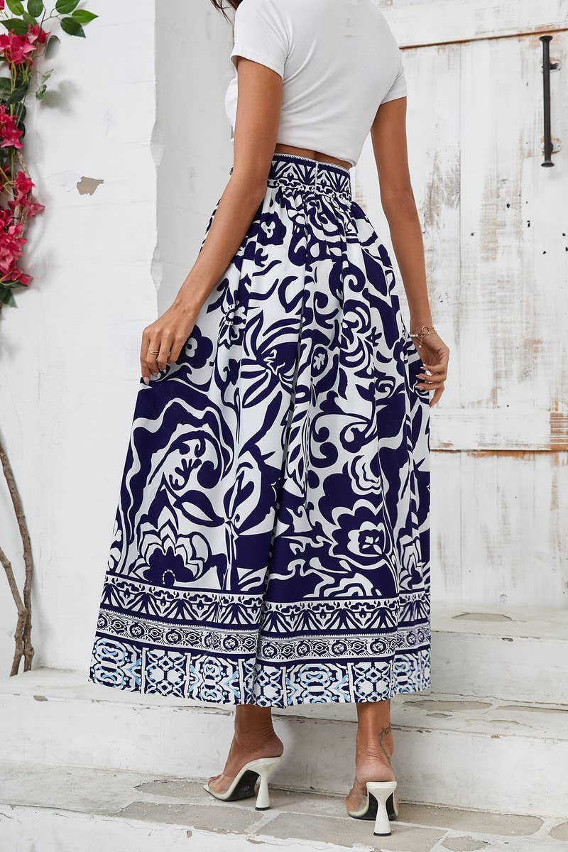 CWBMS0225_HIGH WAIST VINTAGE DIGITAL PRINT SKIRT
