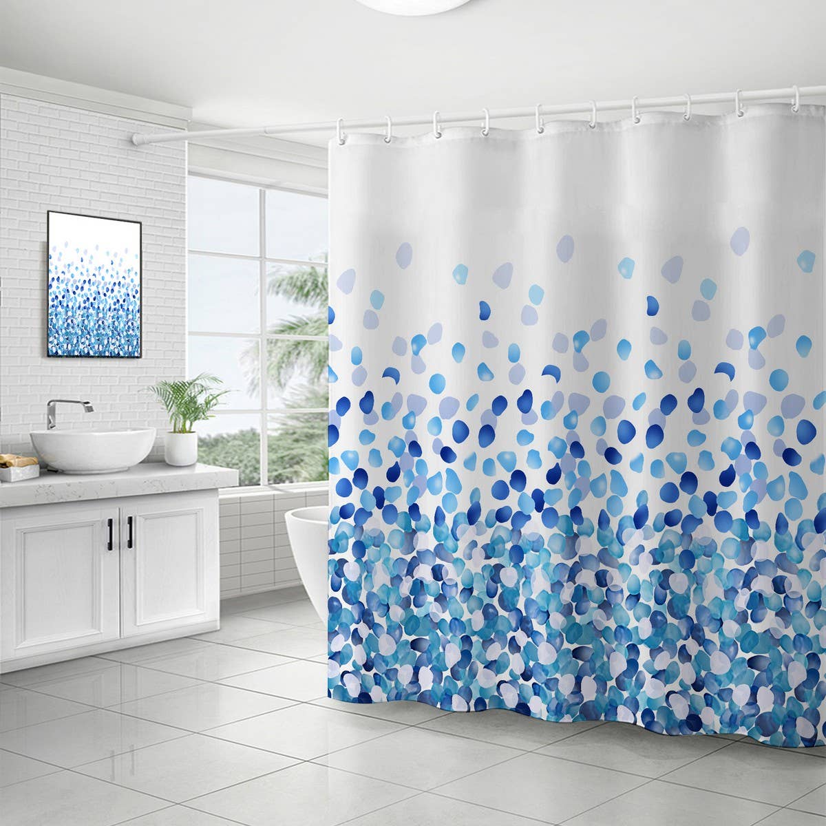 PETAL WATERPROOF AND MOISTURE-PROOF SHOWER CURTAIN_CWMM1789