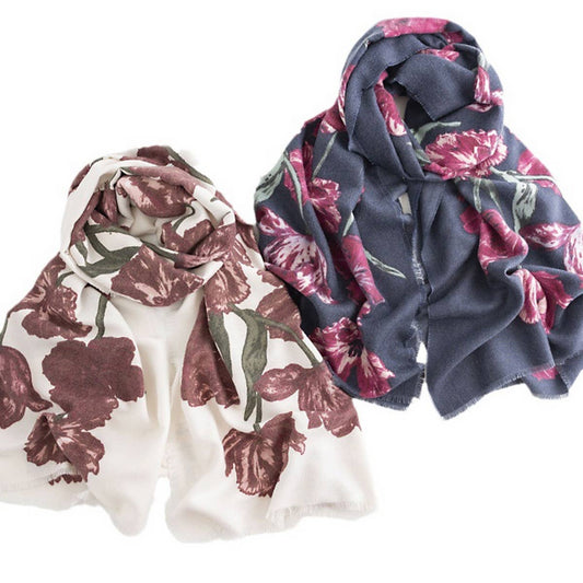 Floral Print Scarf ? Soft Commuter Wrap for Women