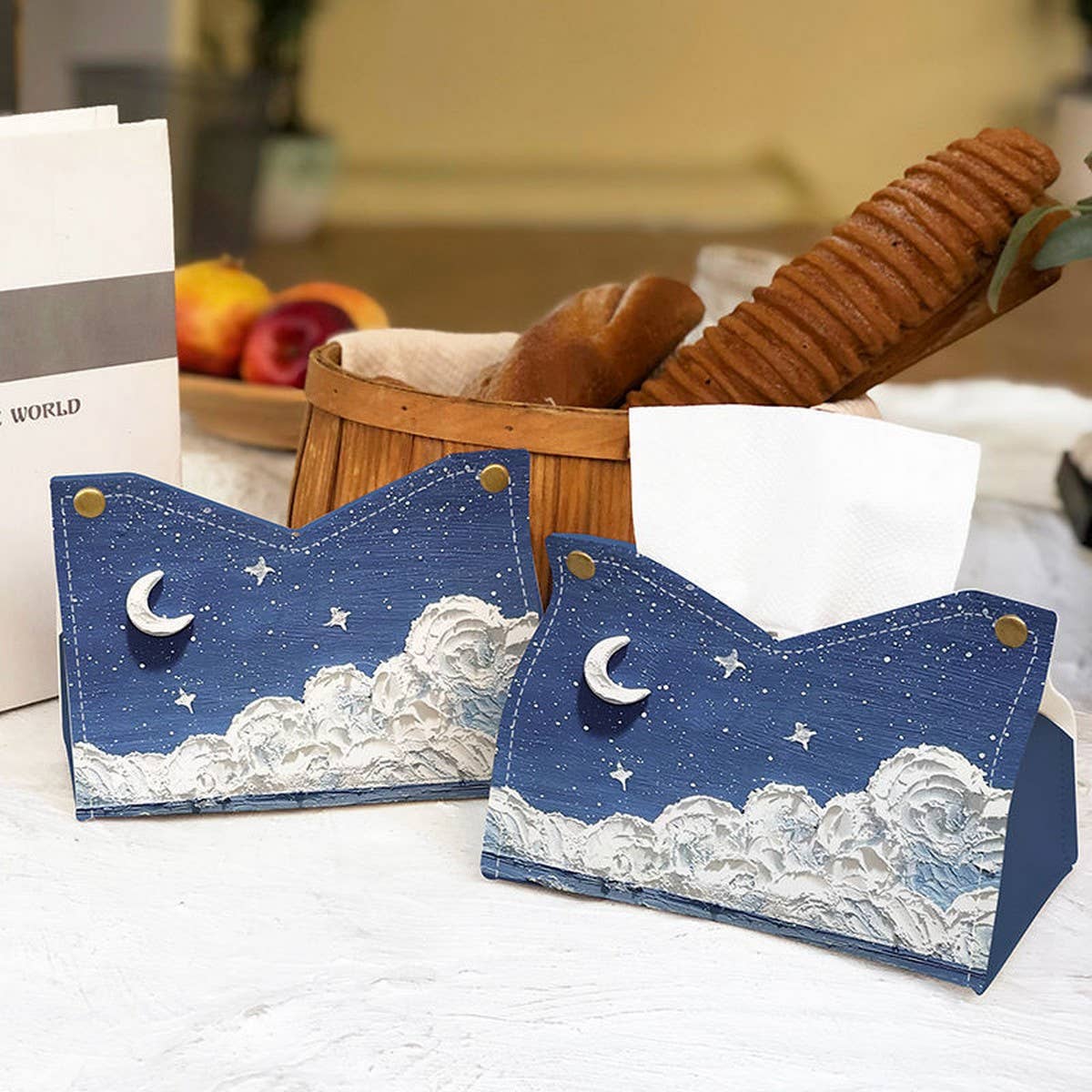 OIL PAINTING TISSUE BOX DESKTOP STORAGE BOX_CWMM2252