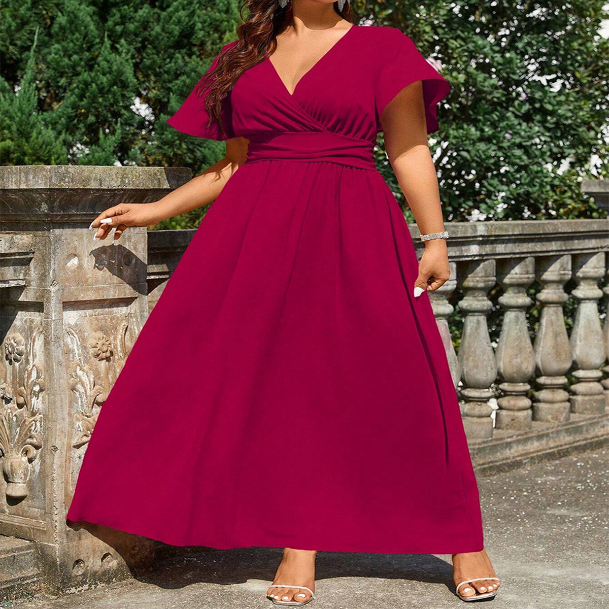 V-Neck Sleeveless Summer Beach Dress