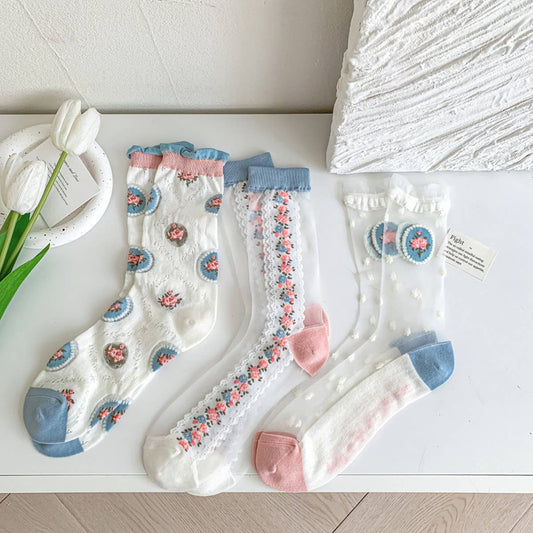 EXQUISITE CASUAL TRANSPARENT SOCKS_CWMS0563
