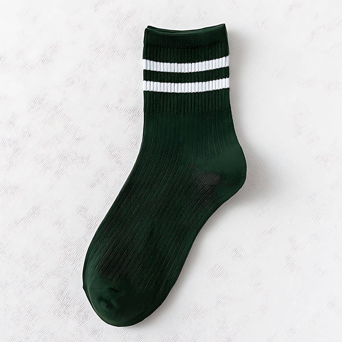 2-Stripe Cotton Mid Socks for Women, Wholesale_CWMS070