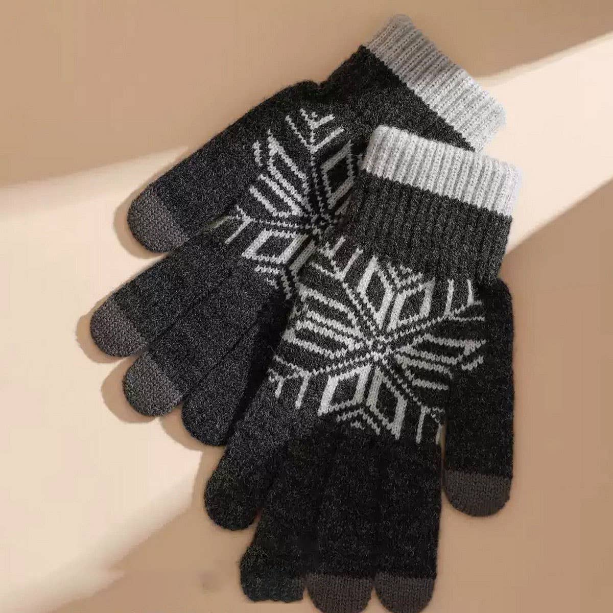 CWAG00578_UNISEX WINTER WOOL KNIT TOUCHSCREEN GLOVES
