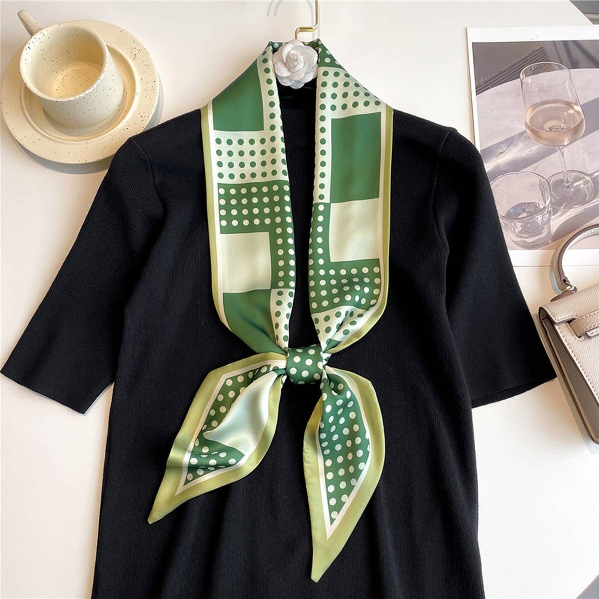 POLKA DOT THIN FASHIONABLE ALL-MATCH HEAD SCARF_CWASC1517