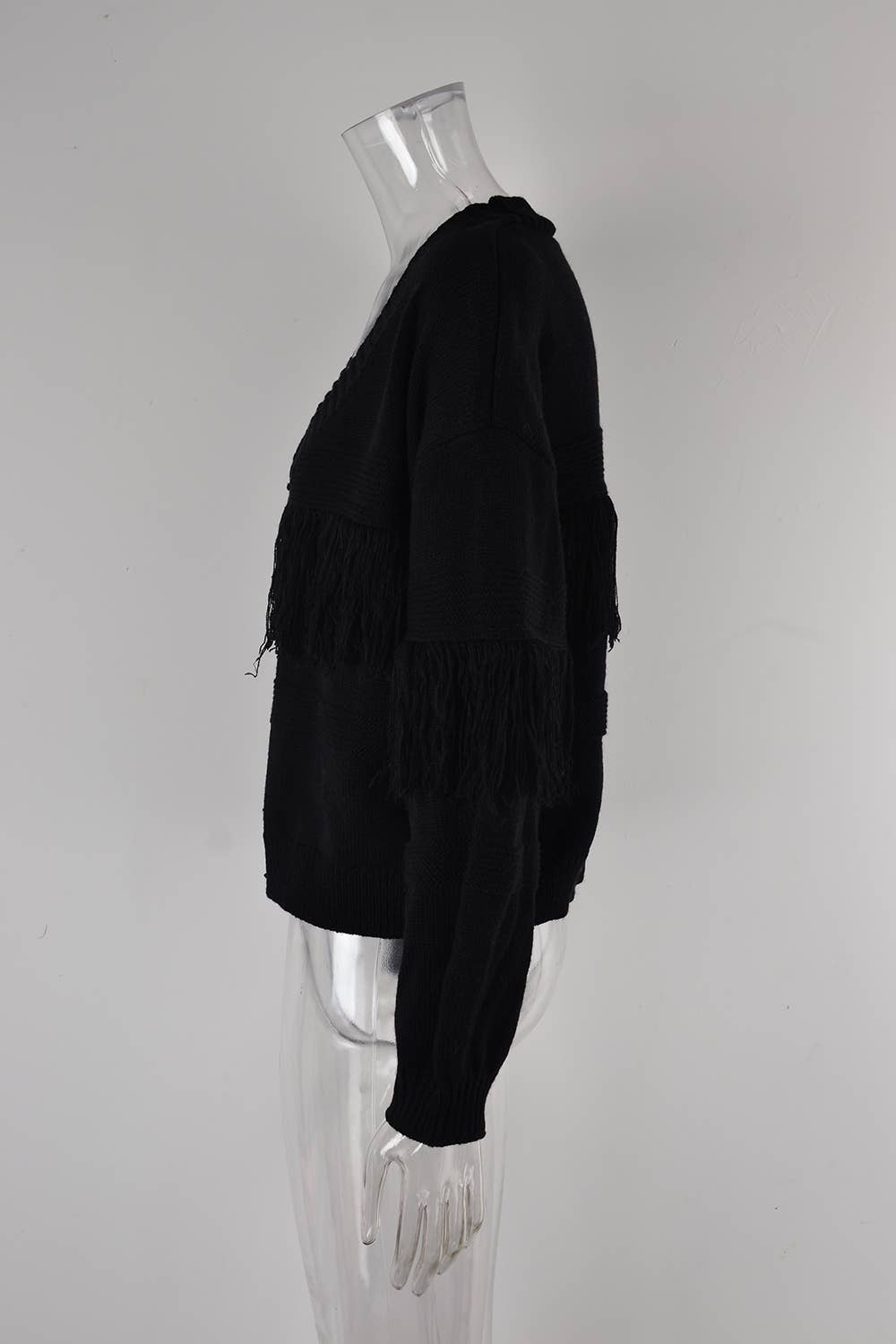 KNIT CARDIGAN FRINGE SWEATER CARDIGAN FOR WOMEN