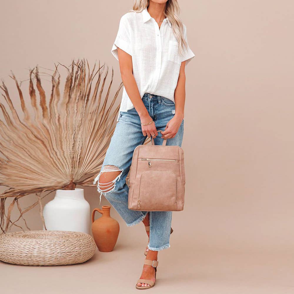 Lapel solid color casual cotton linen shirt