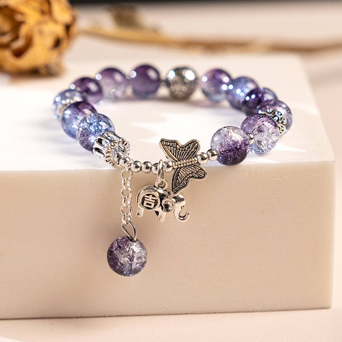 GRADIENT BUTTERFLY EXPLOSIVE CRYSTAL BRACELET