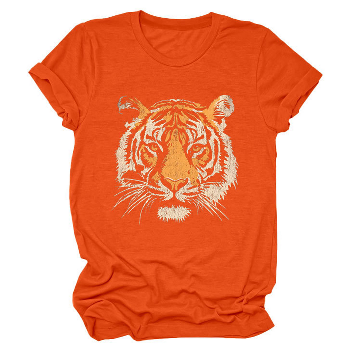 Women??¢s Summer Tee with Stylish Tiger Print_CWTTSL0494
