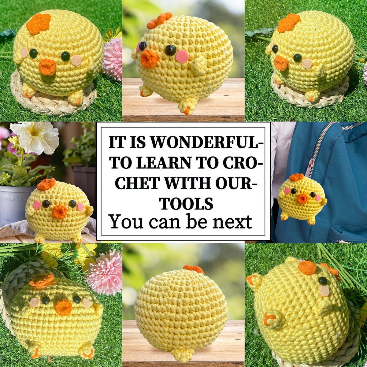 HANDMADE CHICKEN DOLL CROCHET MATERIAL KIT