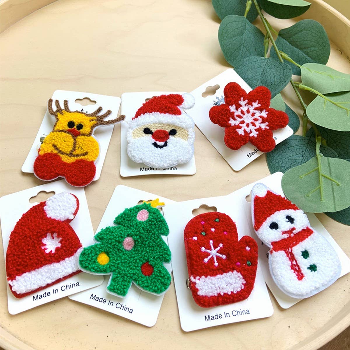 CLOTH PATCH EMBROIDERY LABEL PIN CHRISTMAS SET