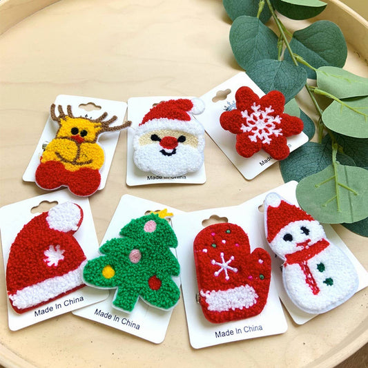 CLOTH PATCH EMBROIDERY LABEL PIN CHRISTMAS SET