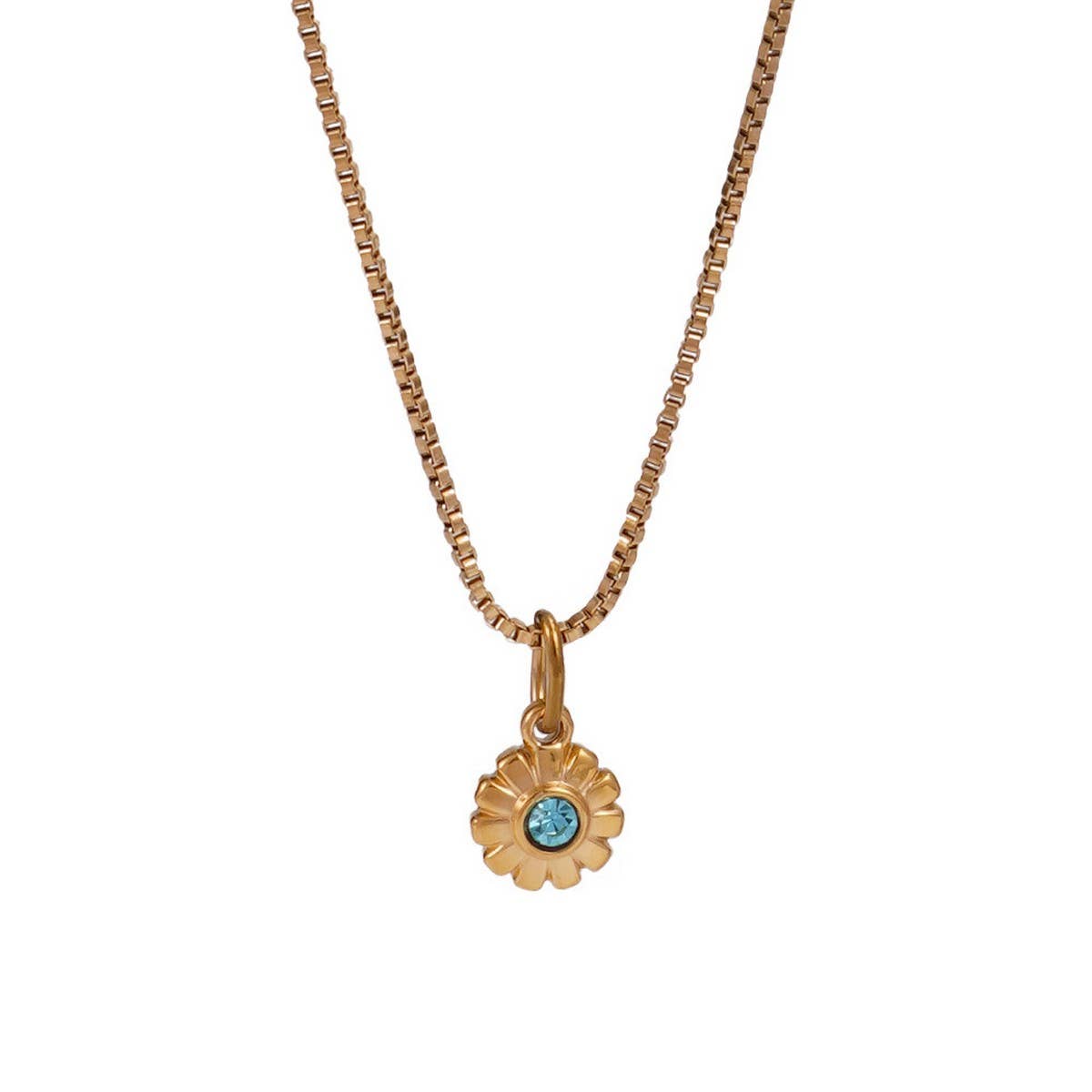 Minimalist Stainless Steel Monthly Stone Necklace