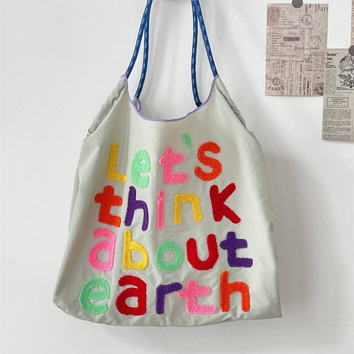 CWAB5800_LARGE CAPACITY EMBROIDERED CANVAS SHOULDER BAG