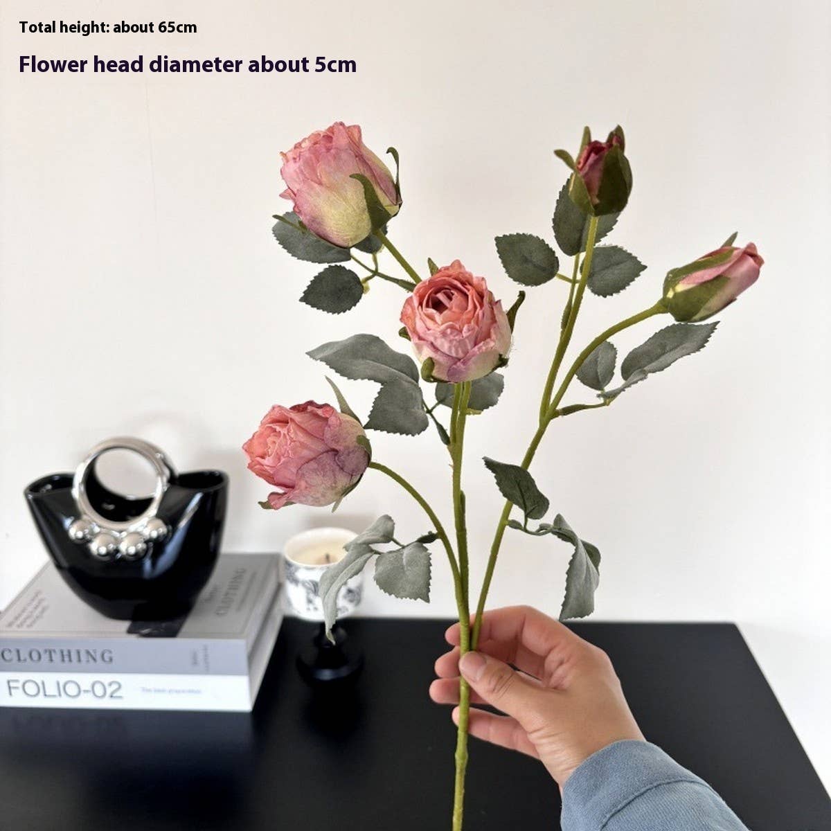 Burnt Edge Lola Rose Artificial Flower Prop_CWMM6569