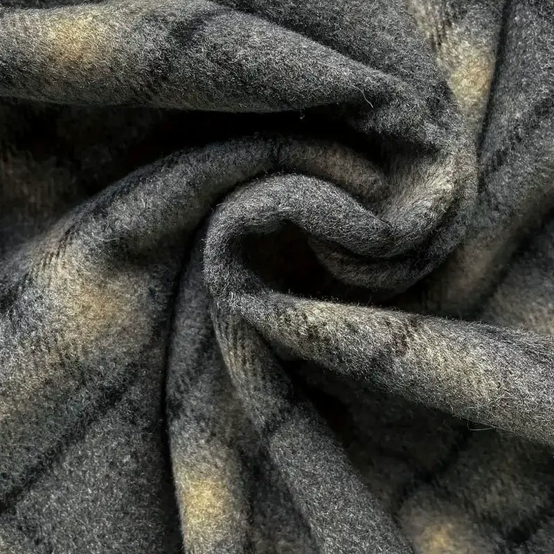 PLAID WOOL THICKENED VINTAGE LONG A-LINE SKIRT