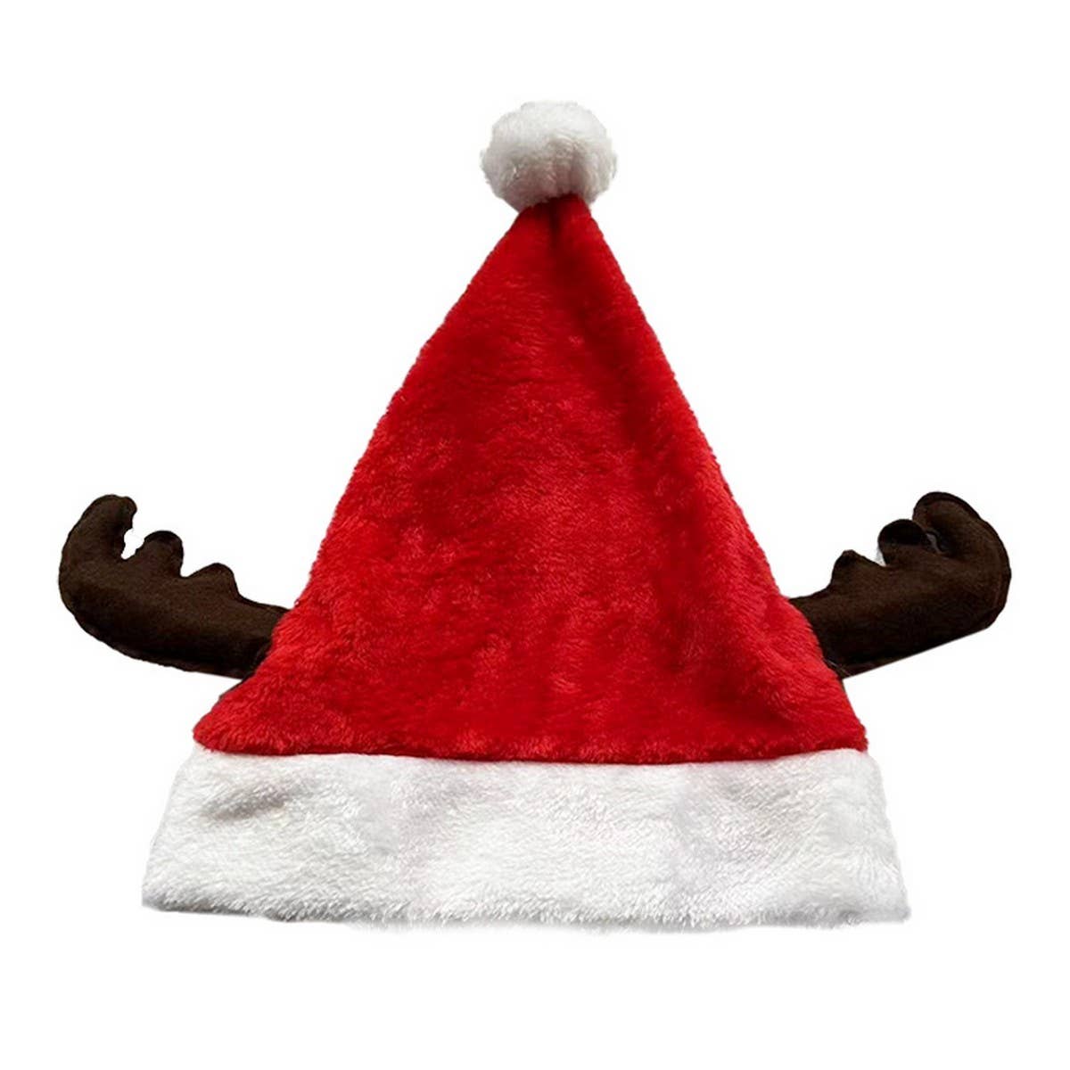 CWAH4074_CHRISTMAS SANTA CLAUS HAT WITH DEER ANTLERS